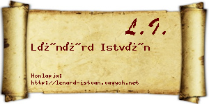 Lénárd István névjegykártya